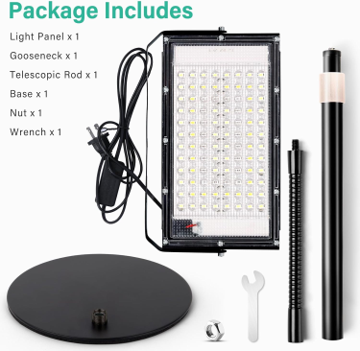 CheebaPet Desk Grow Lamp - 214 LEDs Full Spectrum Adjustable Height 10" - 26"